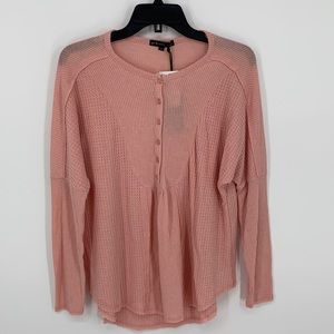 Gibson Look Waffle Knit Top Size Small NWT